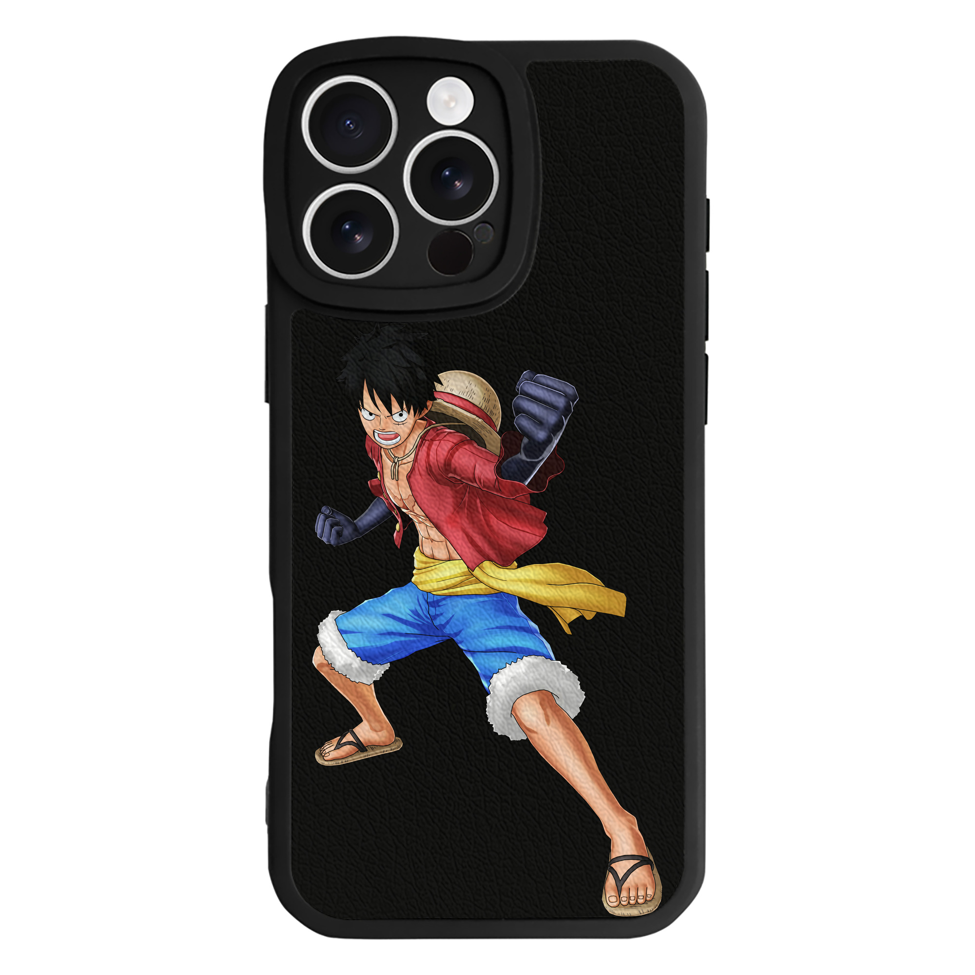 （画像用） ワンピース モンキー・D・ルフィ ONE PIECE Monkey D. Luffy 【iPhone 16シリーズ対応】シリコンスマホケース（レザー調） 材質：シリコン